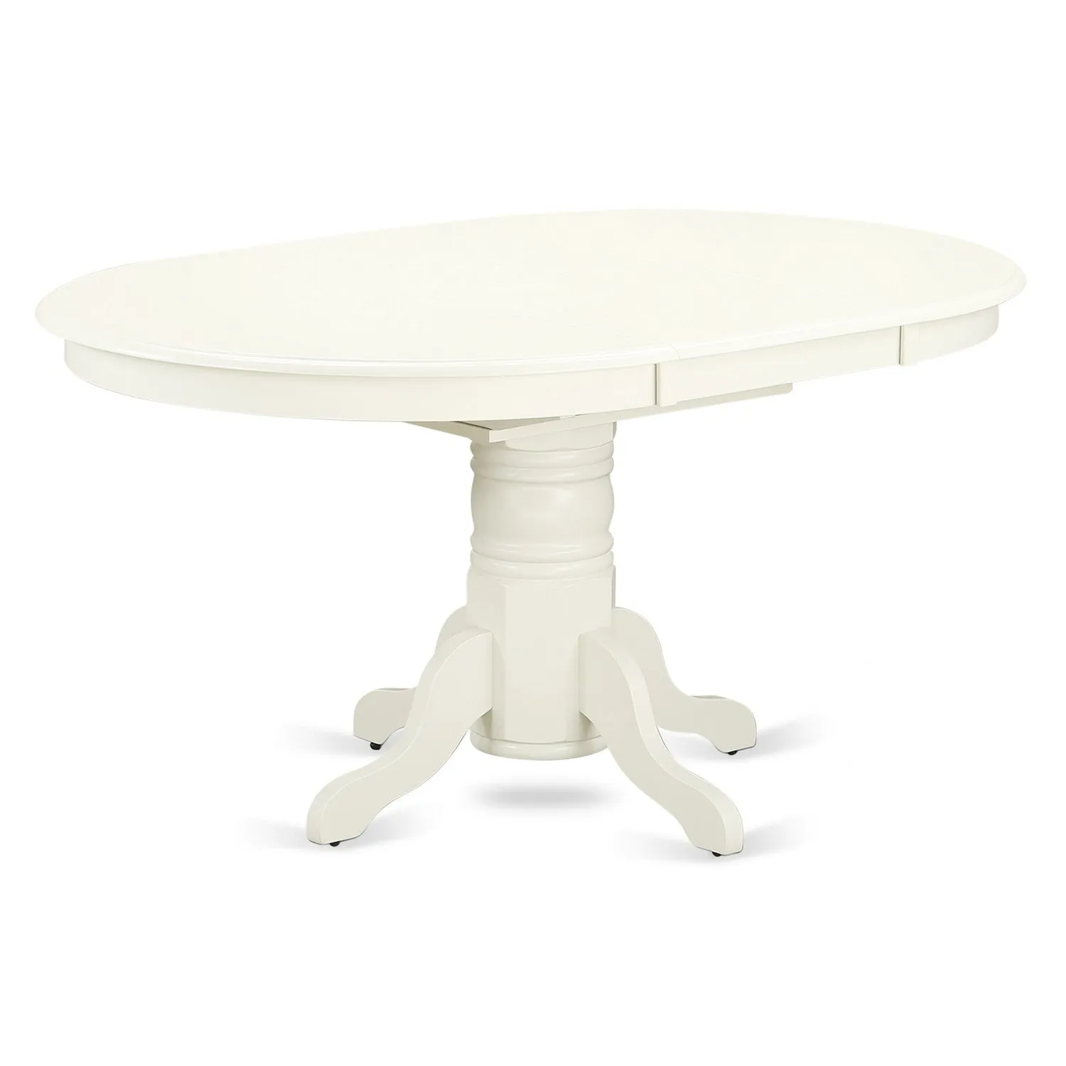 East West Furniture AVIP7-LWH-C 7 Piece Kitchen Table & Chairs Set Consist of an Oval Dining Room Table with Butterfly Leaf and 6 Linen Fabric Upholstered Chairs, 42x60 Inch, Linen White